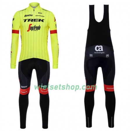 Fietskleding (Fietsshirt Lange Mouw + Lange Koersbroek) 2018 Trek-Segafredo N002